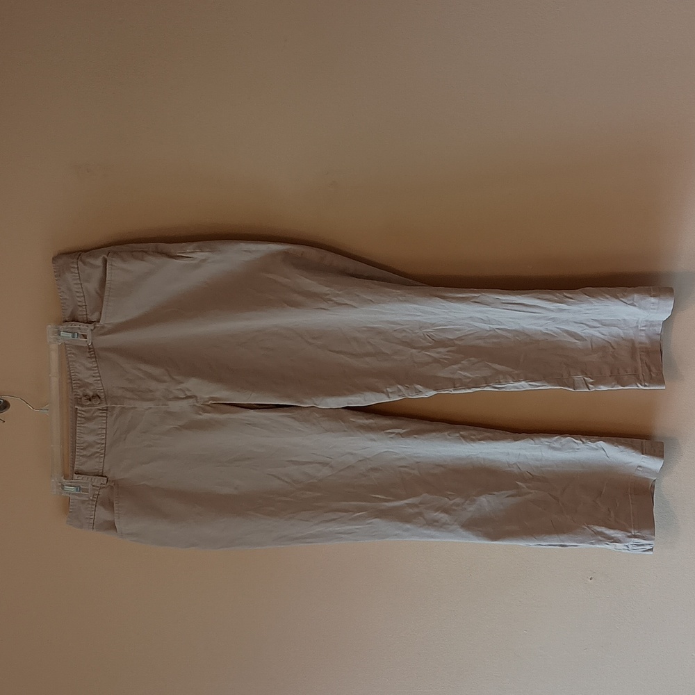 EUC Chaps women's khaki straight leg pants with 2 pockets, size 16W